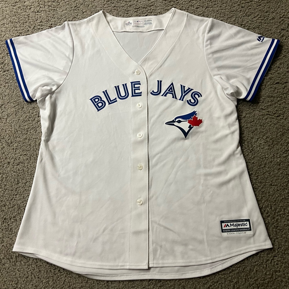 $200 Majestic Toronto Blue Jays Authentic CoolBase Baseball Jersey shirt top MLB